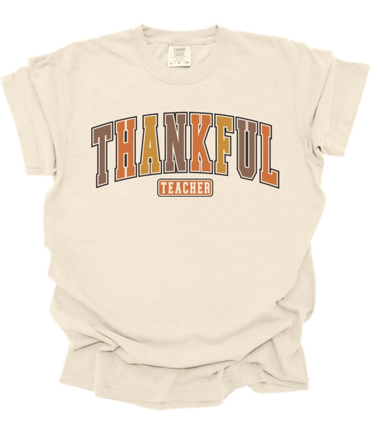 Collegiate Thankful Teacher Tee