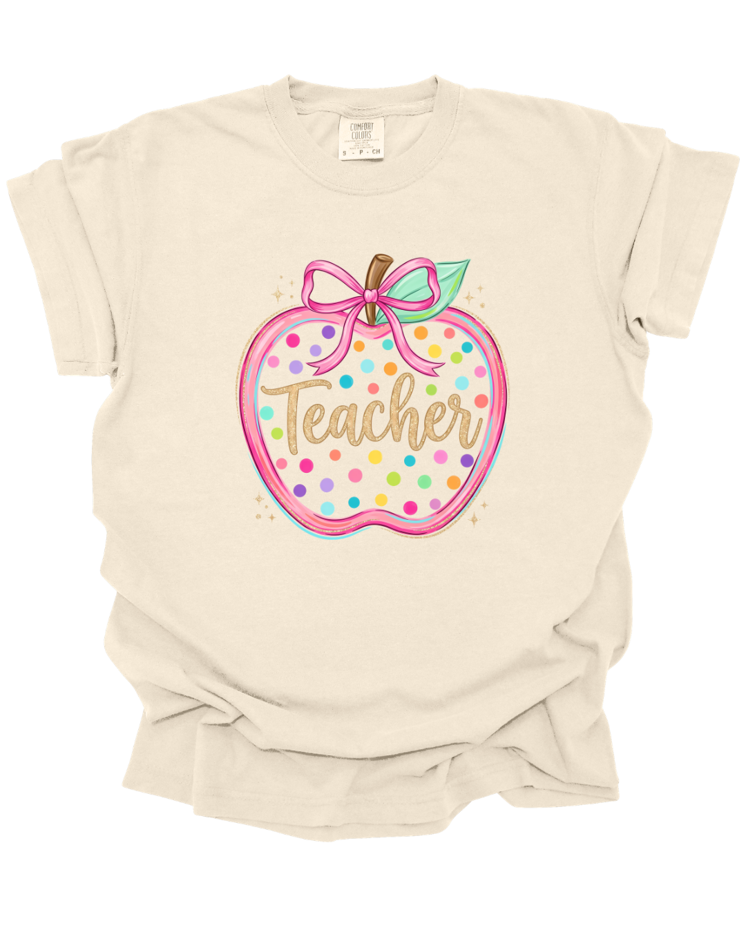 Polka Dot Teacher Apple Tee