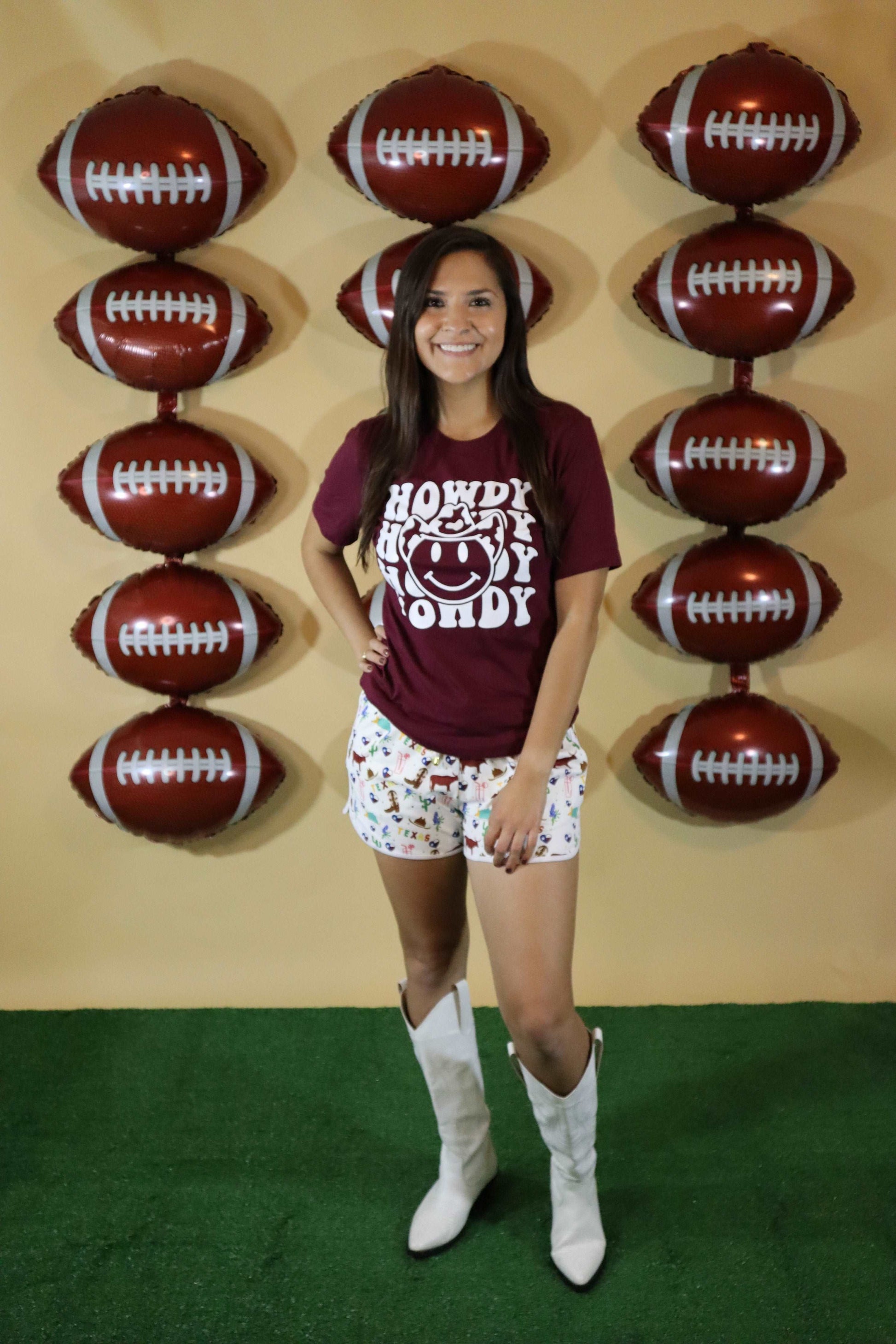 Maroon Howdy Tee