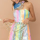 Multi Color Sequin Fringe Dress