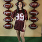 Maroon Sequin Jersey Tunic Dress