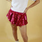 Pink Sequin High Waisted Skort