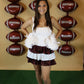 Sequin Tiered Maroon and White Skort