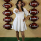 White Puff Sleeve Game Day Dress