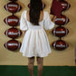 White Puff Sleeve Game Day Dress