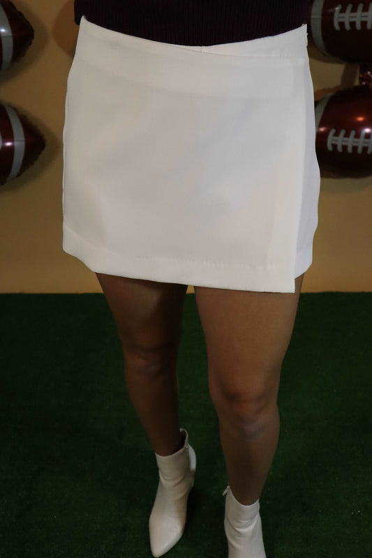 White Game Day Skort